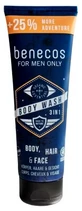 Benecos For Men Only Gel de duș 3 în 1 organic 250 ml