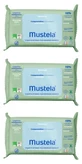 Mustela Compostable Scented Cleansing Wipes, Pack of 3 x 60 Wipes