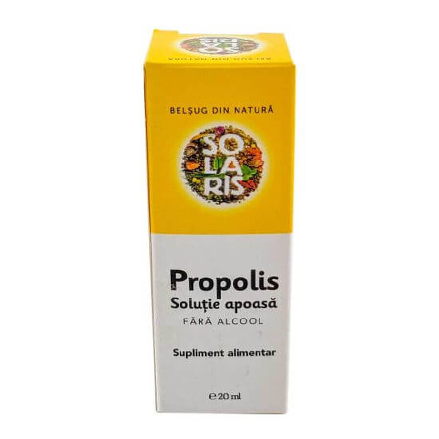Solutie apoasa de propolis fara alcool, 20 ml, Solaris