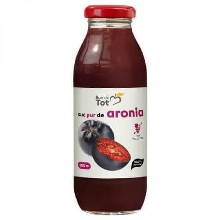 Suc de aronia fara indulcitori Bun de Tot, 300 ml, Dacia Plant