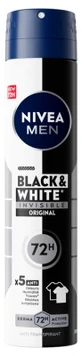 Nivea Men Black &amp; White Invisible Deodorant antiperspirant 72H, spray, 250 ml