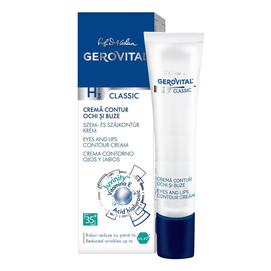 Gerovital H3 Classic Augen- und Lippenkonturencreme, 15 ml, Farmec