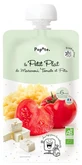 Popote Le Petit Plat Gourde: Macarrones ecológicos con tomate y queso feta, puré de patatas, para bebés a partir de los 6 meses, 180 g