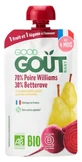 Good Goût: Pera Williams y remolacha, ecológico, para bebés a partir de 4 meses, 120 g