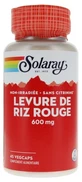 Solaray Drojdie de orez roșu 600 mg, 45 capsule vegetale