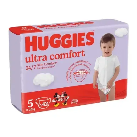 Huggies Ultra Comfort Pannolino per Bambini Taglia 5 per 11-25 Kg, 42 Pezzi