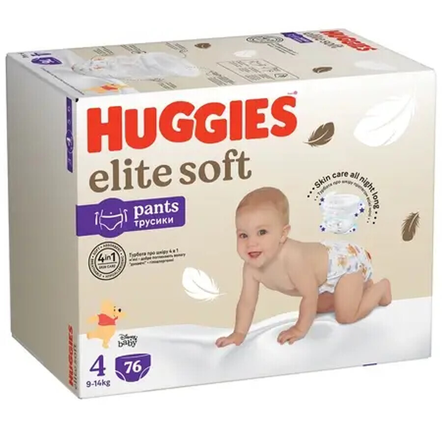 Culotte de protection Elite Soft, No. 4, 9-14 kg, 76 pcs, Huggies