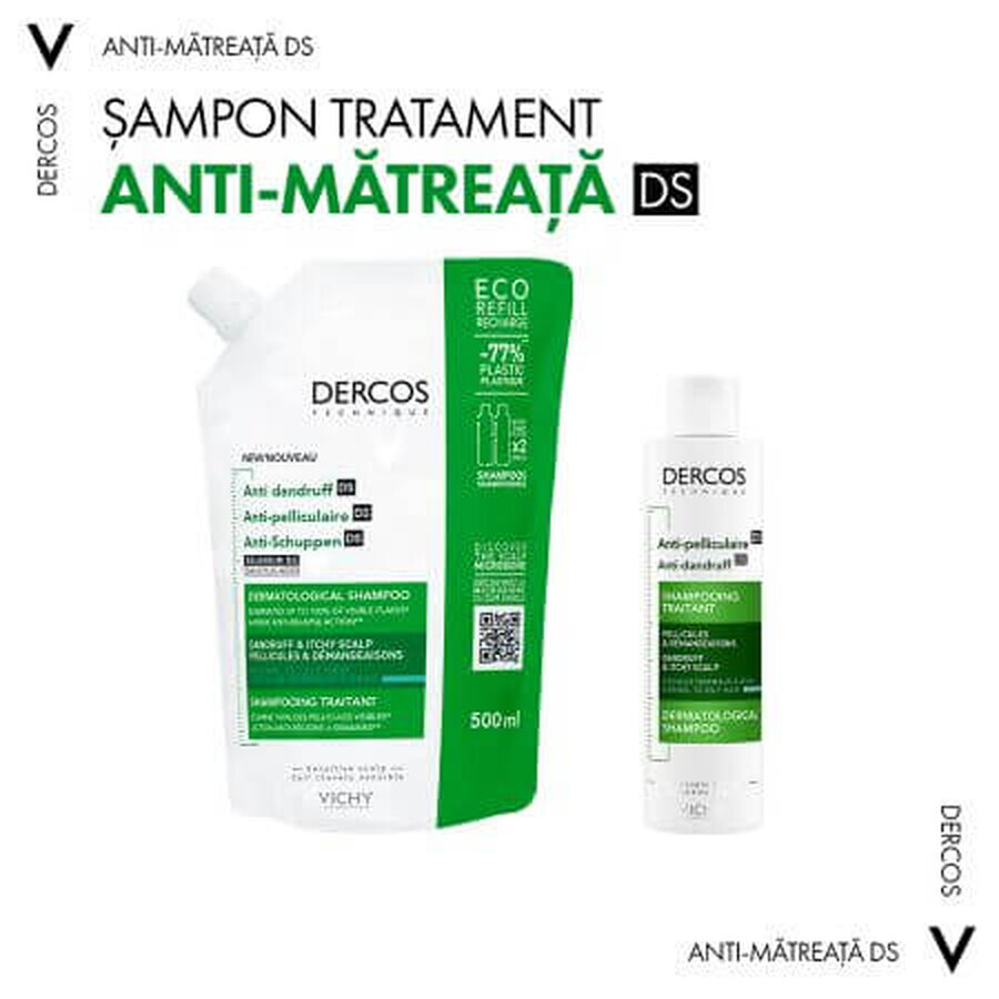 Vichy Dercos Shampooing anti-matière pour cheveux normaux/gras, format éco, 500 ml