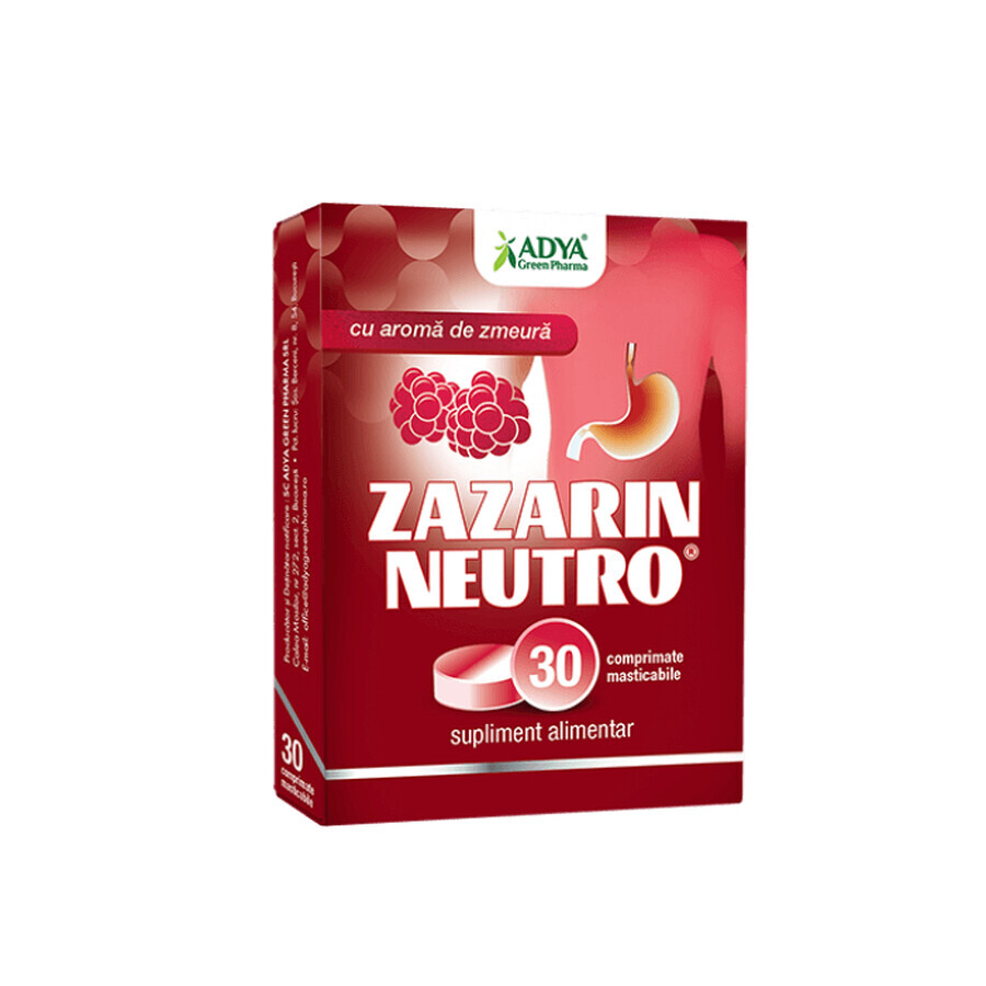 Zazarin Neutro mit Himbeergeschmack, 30 Kautabletten, Adya Green Pharma