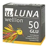 Wellion Luna bloedglucoseteststrips, 50 teststrips