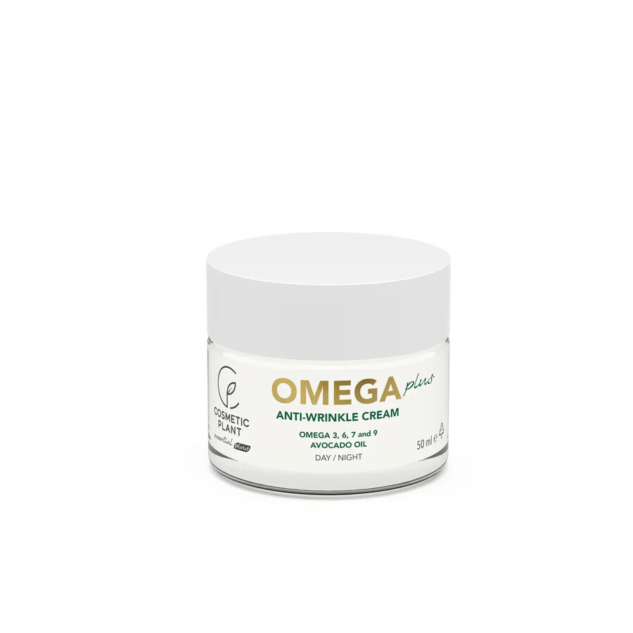 Omega Plus crema antirughe nutriente e rivitalizzante con omega 3, 6, 7, 9 e olio di avocado 50 ml, pianta cosmetica