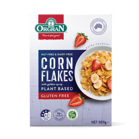 Corn flakes, 300 g, Orgran