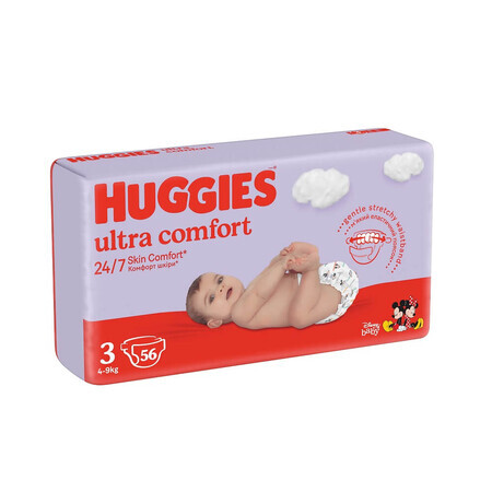Couche Ultra Confort, No.3, 4-9 kg, 56, Huggies