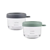 Set van 2 voedselbakjes, mineraal/saliegroen, 2 x 150 ml, Beaba