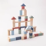 Houten speelgoed, bouwblokkenset van 50 stuks, vanaf 18 maanden, Cubika