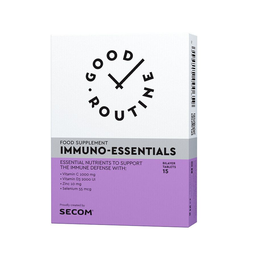 Immuno-Essentials Good Routine, 15 comprimés double couche, Secom