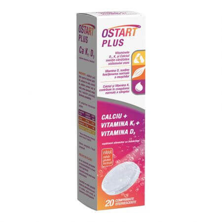 Ostart Plus Ca + K1 + D3, 20 comprimés, Fiterman Pharma