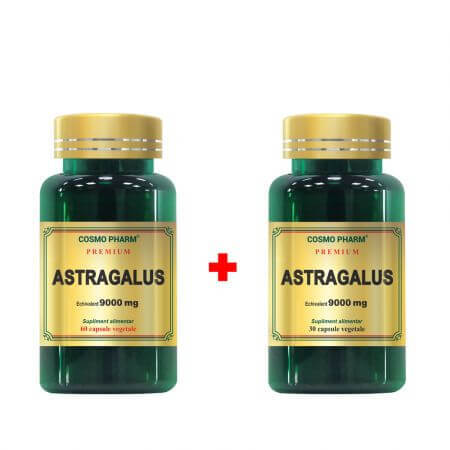 Pack d'extraits d'astragale, 9000 mg, 60 + 30 gélules, Cosmopharm