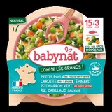 Menu bio, petits pois, épinards, potiron, riz et poisson, à partir de 15 mois, 200 g, BabyBio