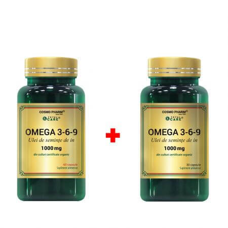 Pack Oméga 3-6-9, 1000 mg, 60 + 30 gélules, Cosmopharm