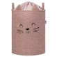 Cos pliabil pentru depozitare, Pink, Fluffy Toy Boucle Cat, 43 L, Sipo