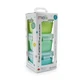 Set of 3 glass containers with non-slip sleeves, Blue/Mint/Lime, 3 x 160 ml, Melii