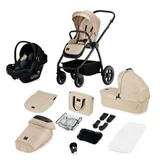 Poussette réversible 3-en-1 Meril avec nombreux accessoires, jusqu'à 22 kg, beige, Lionelo