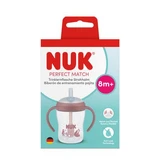 Cana de tranzitie cu toarte si pai Perfect Match, Roz, 8 luni+, 150 ml, Nuk