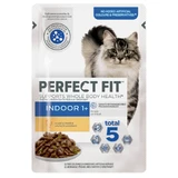 PERFECT FIT Cat Indoor 1+, Poulet, sachet de nourriture humide pour chat (en sauce), 85 g
