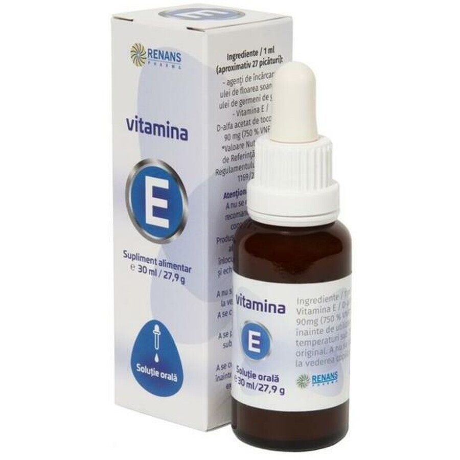 Vitamina E oleosa, soluzione orale, 30 ml, Renans