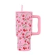 Estia | Bicchiere con cannuccia XL "Save The Aegean" Cherry Rose | 900 ml