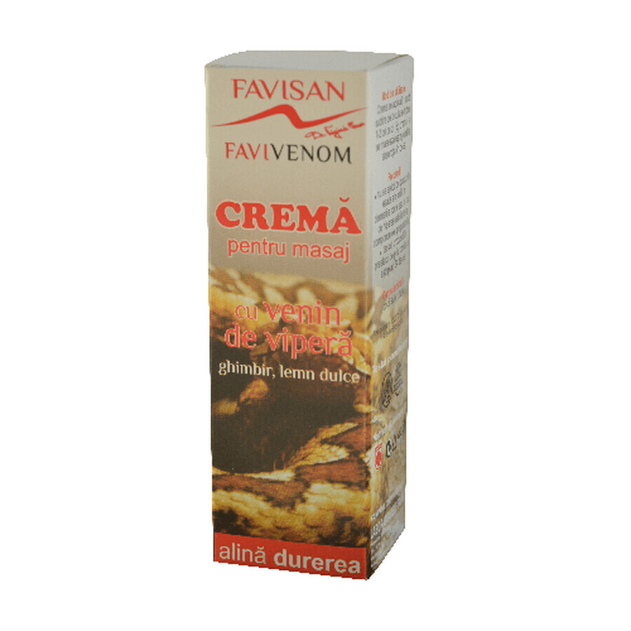 Crema da massaggio al veleno di vipera, zenzero e liquirizia, 50 ml, Favisan