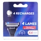 PHARMASCIENCE RECHARGE RASOIR HOMME 4 LAMES 4 RECHARGES