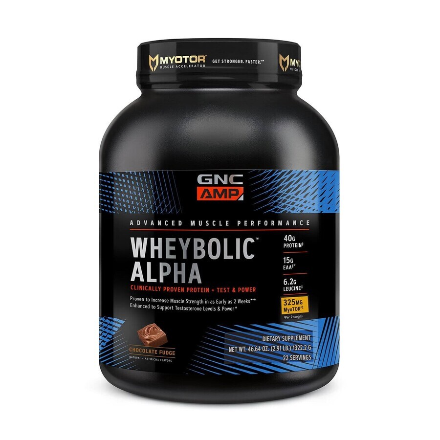 Gnc Amp Wheybolic Alpha Myotor, Proteina Din Zer Cu Aroma De Ciocolata, 1322.2  G