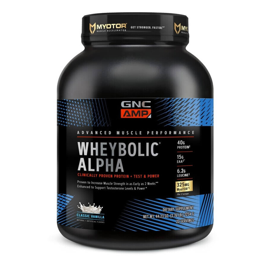 Gnc Amp Wheybolic Alpha, Protéine de lactosérum avec arôme de vanille, 1254 g