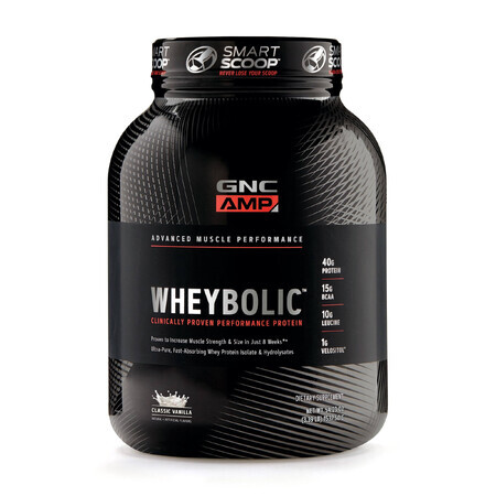 Gnc Amp Wheybolic, protéines de lactosérum, arôme vanille, 1300 g