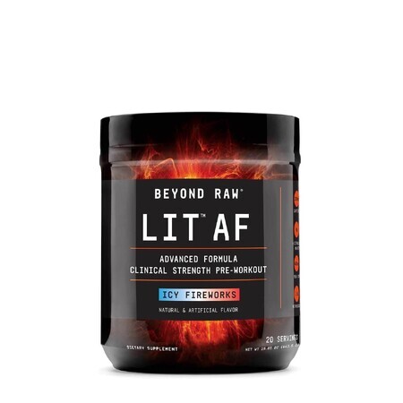 Gnc Beyond Raw Lit Af, Pre-Workout, Icy Fireworks Flavored, 443.6 G