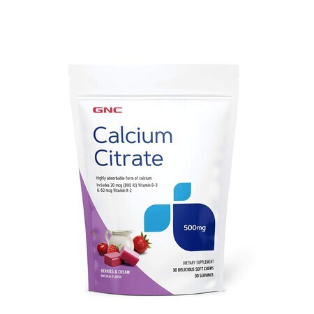 Gnc Citrate de Calcium Caramel Avec Arôme Naturel de Baies et de Crème Chantilly, 30 Caramels