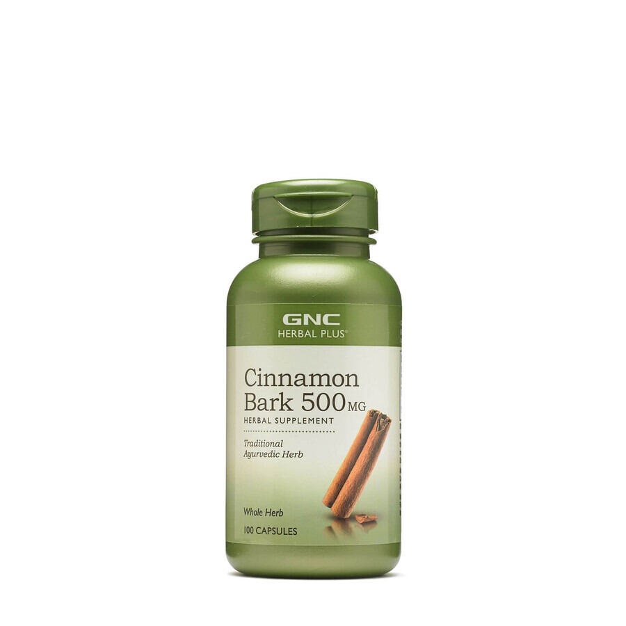 Gnc Herbal Plus Cinnamon Bark 500 Mg, Cinnamon Bark, 100 Cps