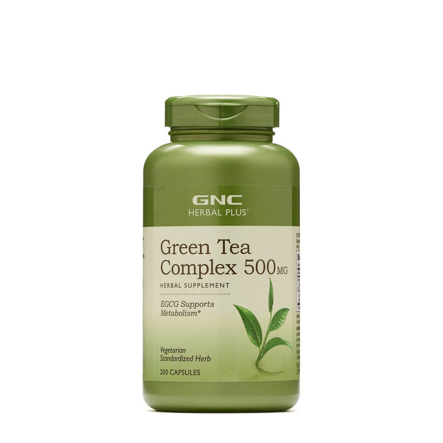 Gnc Herbal Plus Green Tea Complex 500 Mg, Green Tea Complex, 200 Cps