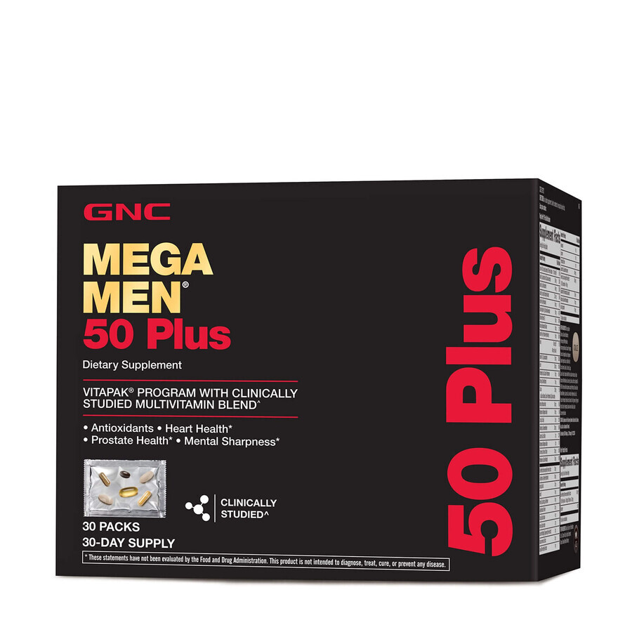 Gnc Mega Men 50 Plus Vitapak Programm, Multivitamin-Komplex für Männer 50 Plus, 30 Päckchen