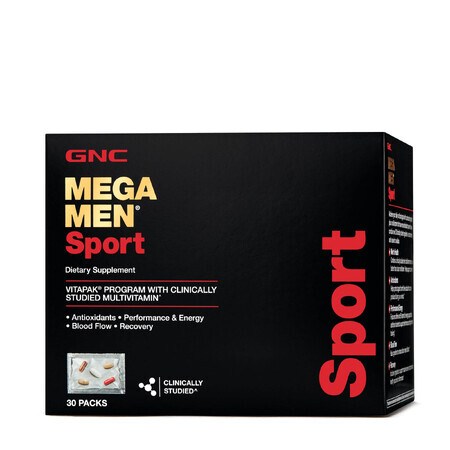 Gnc Mega Men Sport Vitapak Programm, Vitapak Multivitamin-Komplex für Männer, 30 Päckchen
