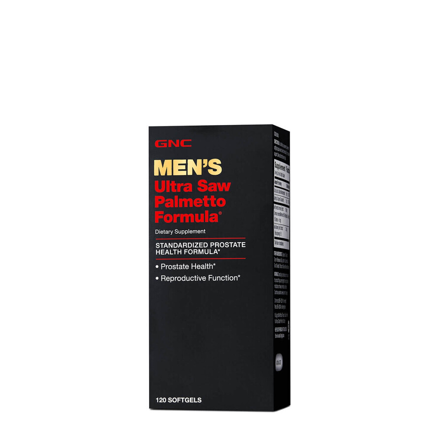 Gnc Men's Ultra Saw Palmetto Formula, Formule avancée pour la santé de la prostate, 120 Cps