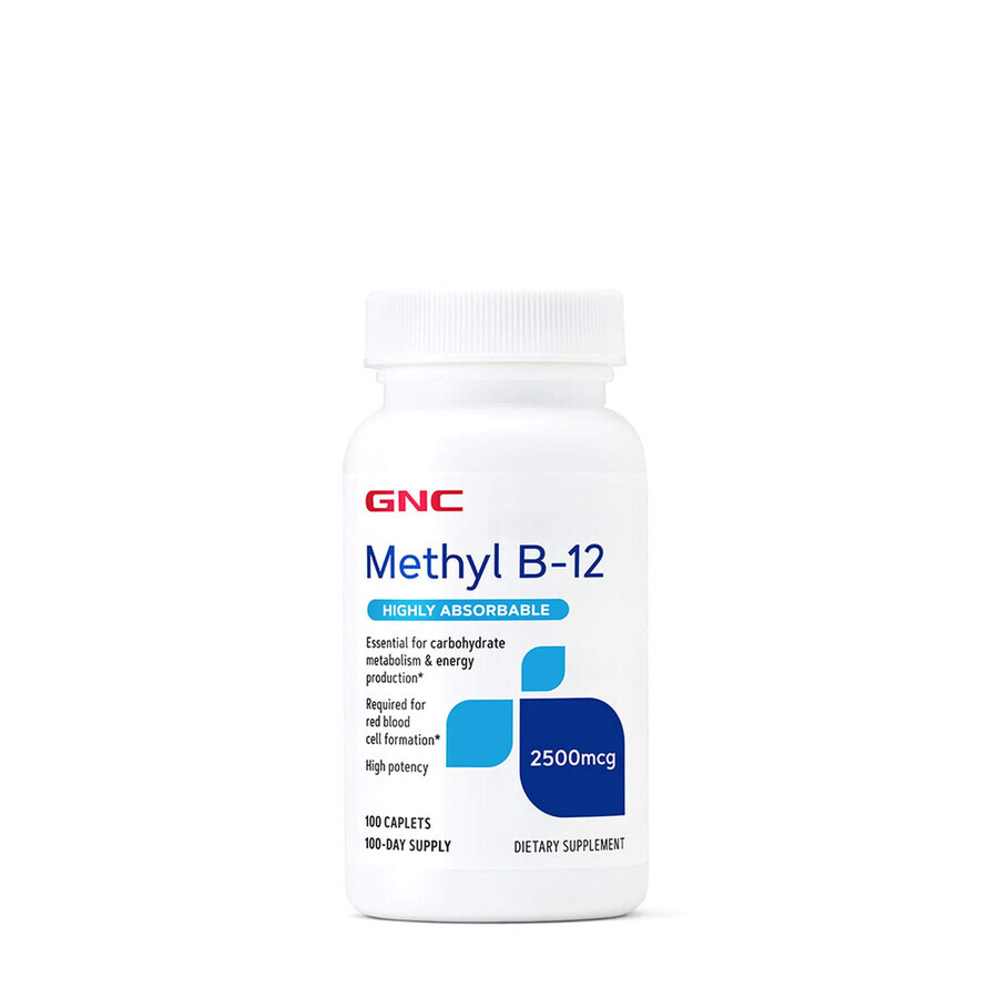 Gnc Methyl B-12 2500mcg, Vitamine B-12 Methylcobalamin, 100 Tb