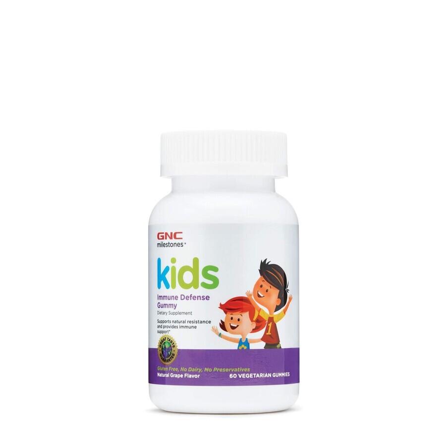Gnc Milestones Kid's Immune Defense Gummy, Kinder Formel, Traube aromatisiert, 60 Gummis
