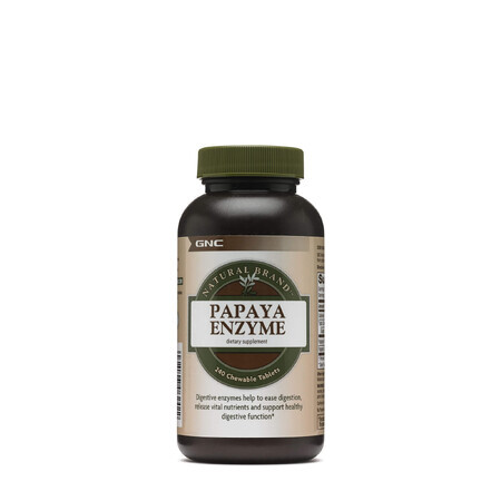 Gnc Natural Brand Papaya Enzyme, Papaya Digestive Enzyme, 240 Tb