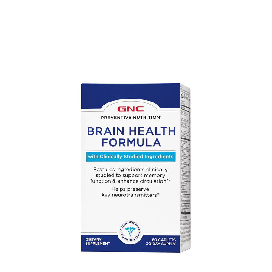 Brain Health Formula Gnc Preventive Nutrition For Brain And Nervous System Health, 60 Tb