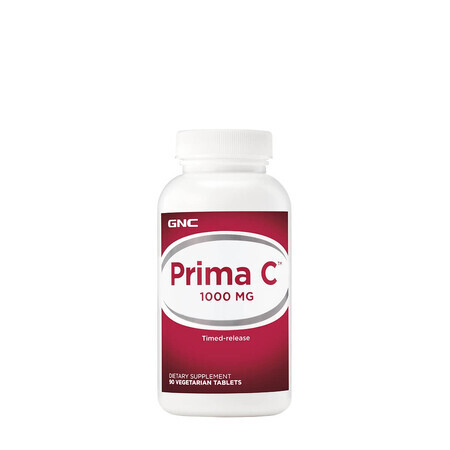 Gnc Prima C 1000 Mg, Vitamine C liposoluble et hydrosoluble avec Bioflavonoïdes et Pré-libération, 90 Tb