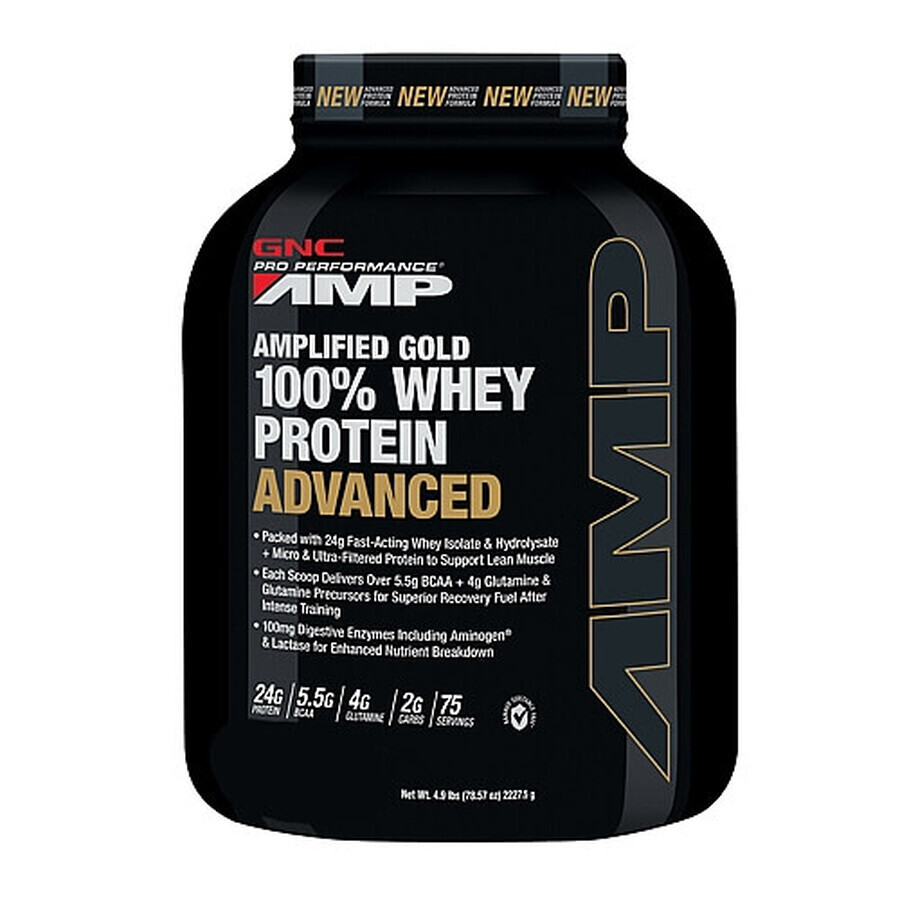 Gnc Pro Performance Amplified Gold Advanced Whey Protein With Chocolate Flavour, 2325 g