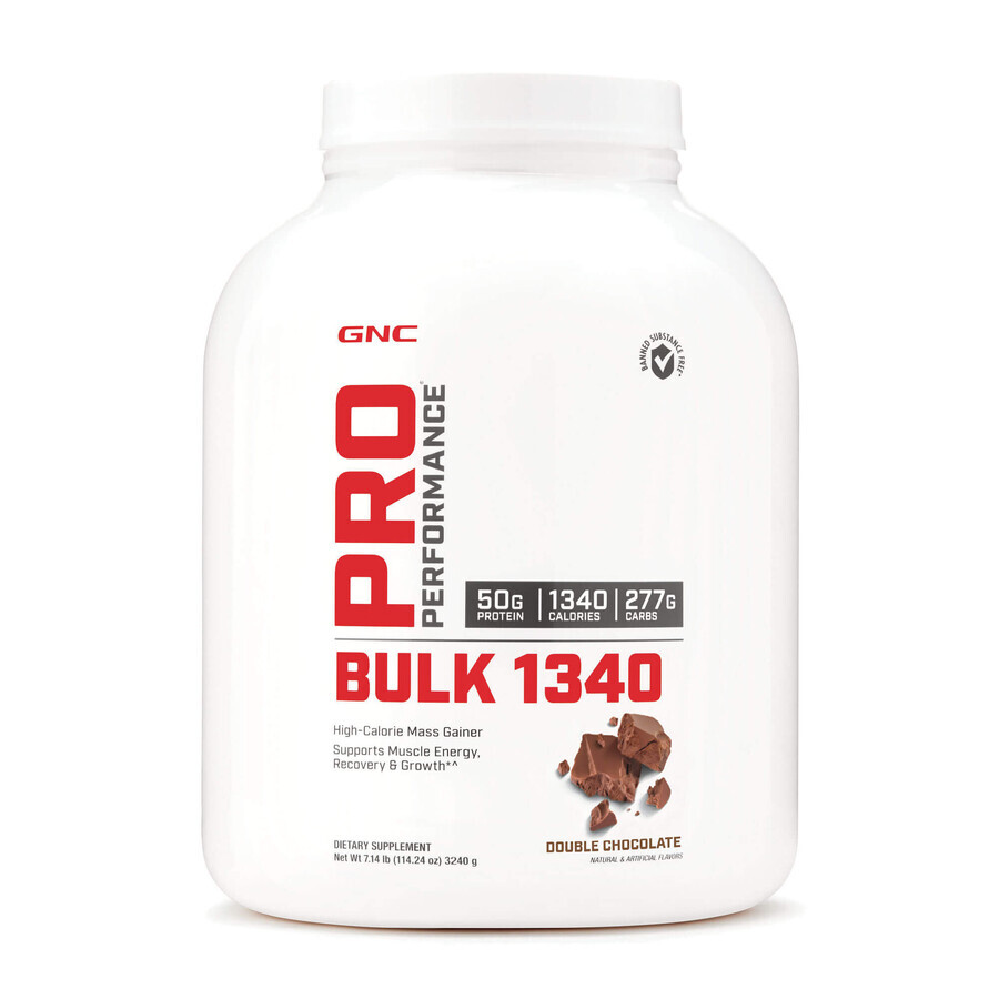 Gnc Pro Performance Bulk 1340, Protein and Carbohydrate Gainer With Chocolate Flavor, 3240 G